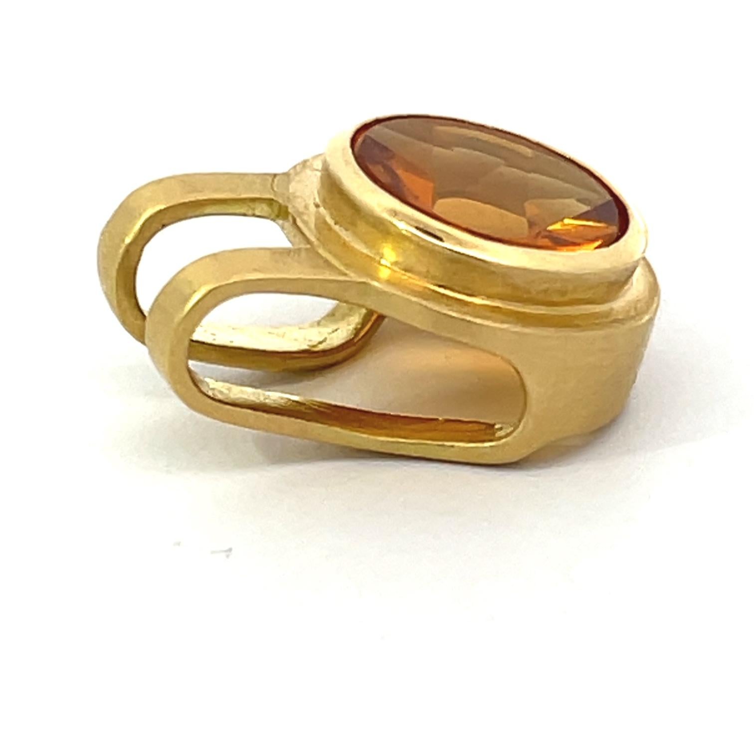 Pendentif en or jaune 18k avec citrine en vente 1