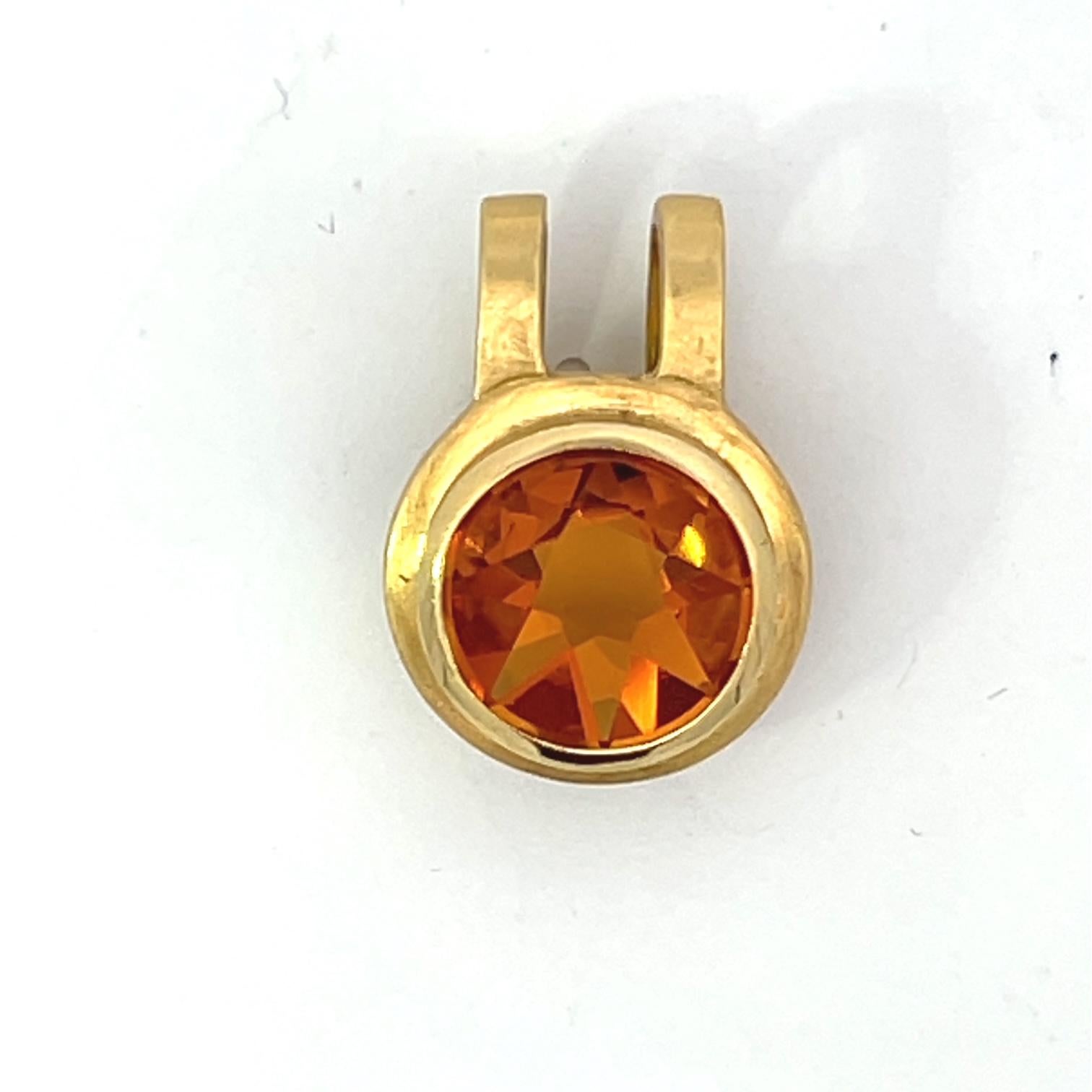 Citrine 18k Yellow Gold Pendant