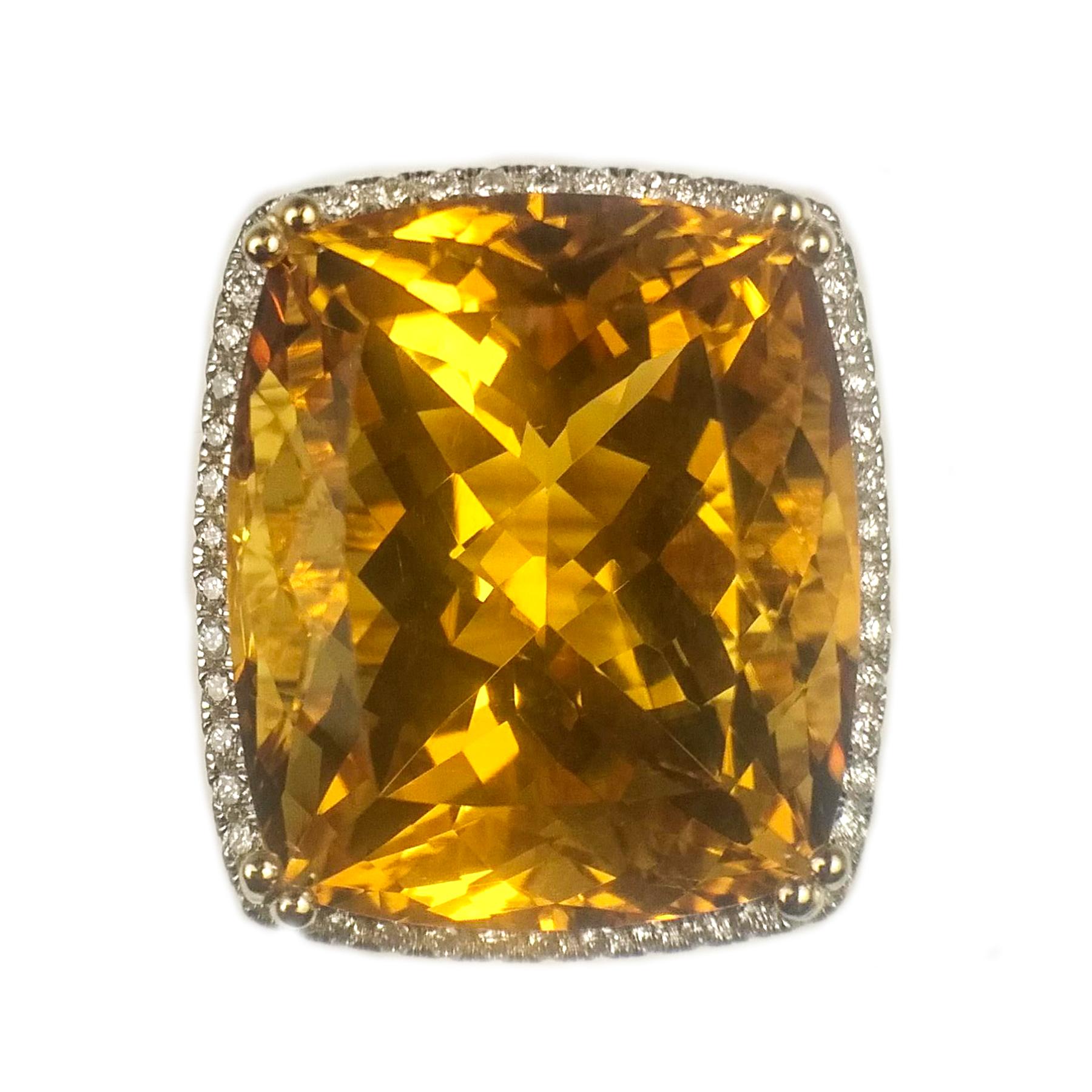 Citrine 21.61 Carat Diamond Ring 1