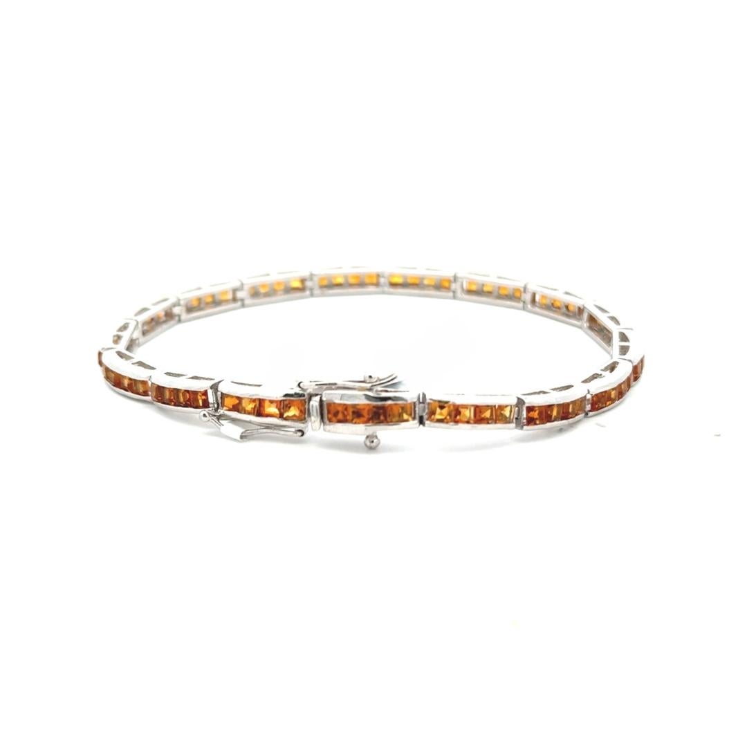 Bracelet de naissance de novembre en argent 925 et citrine de 6,5 carats pour femmes Neuf - En vente à New York, NY
