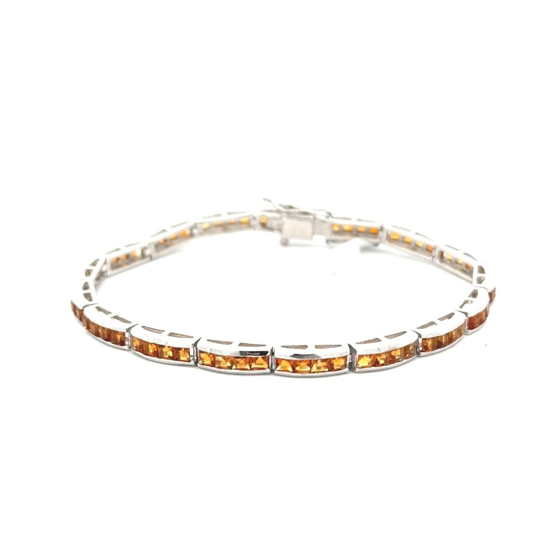 Bracelet de naissance de novembre en argent 925 et citrine de 6,5 carats pour femmes Pour femmes en vente