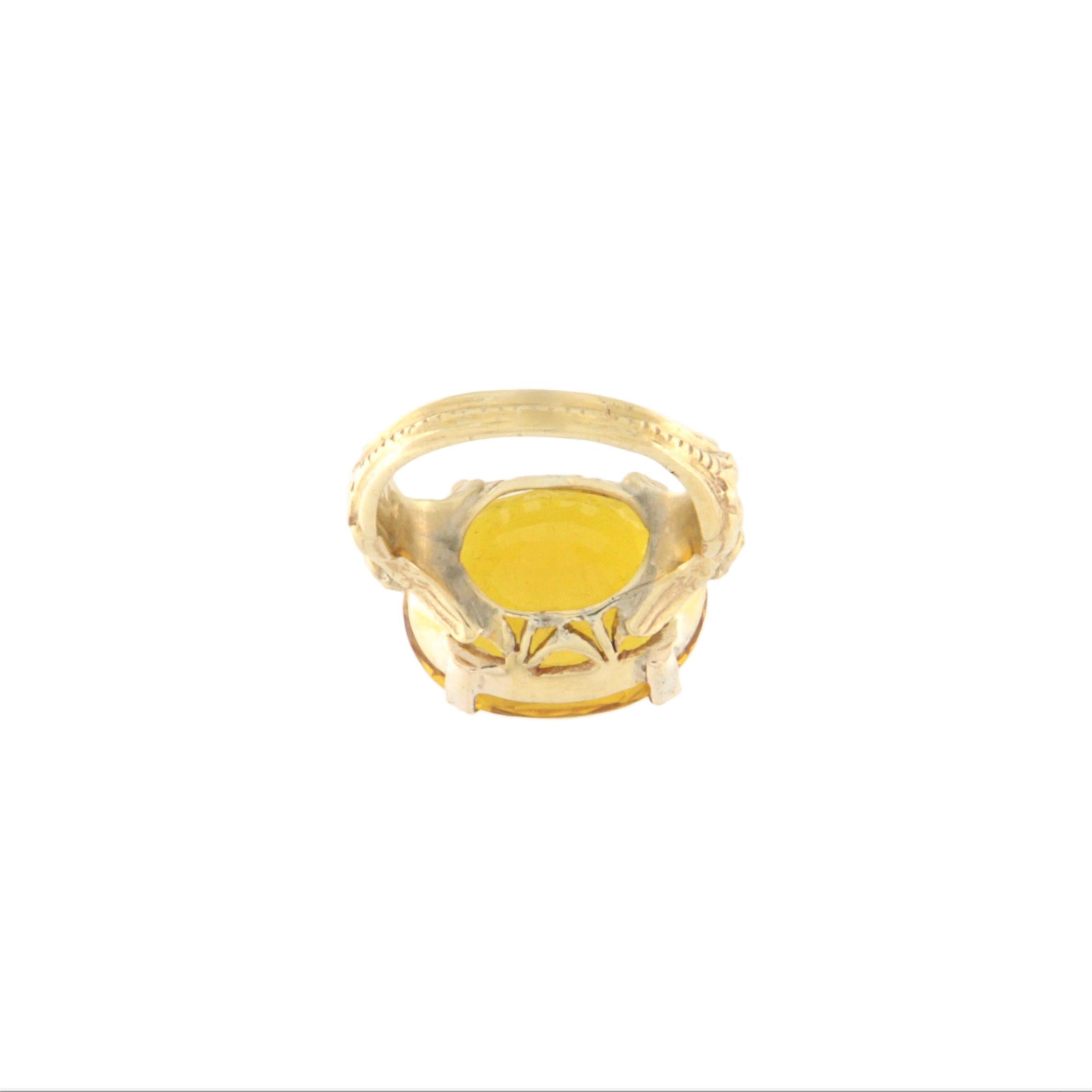 Anello cocktail con citrino in oro giallo 9 carati In condizioni Nuovo in vendita a Marcianise, IT