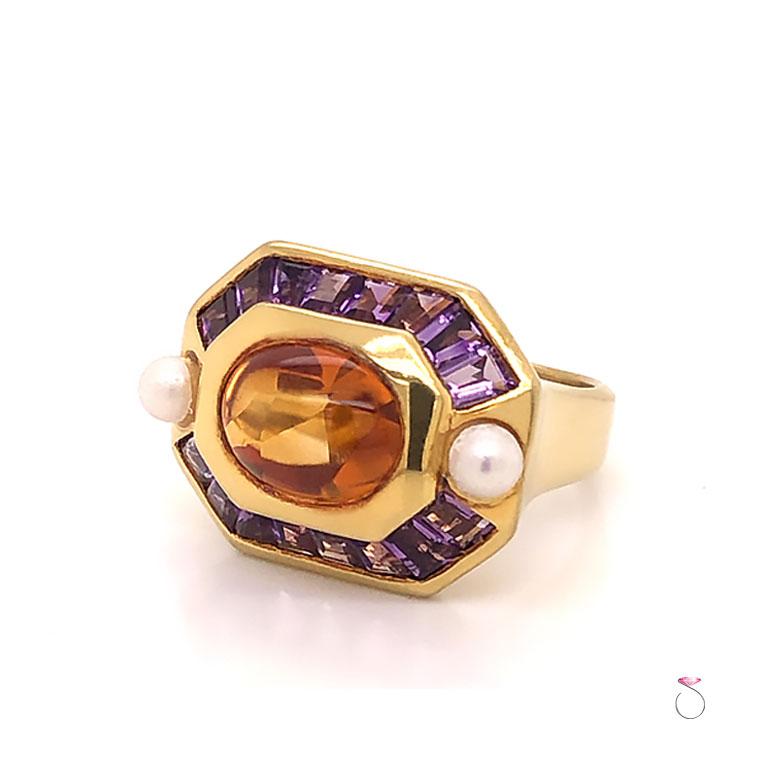 citrine amethyst ring