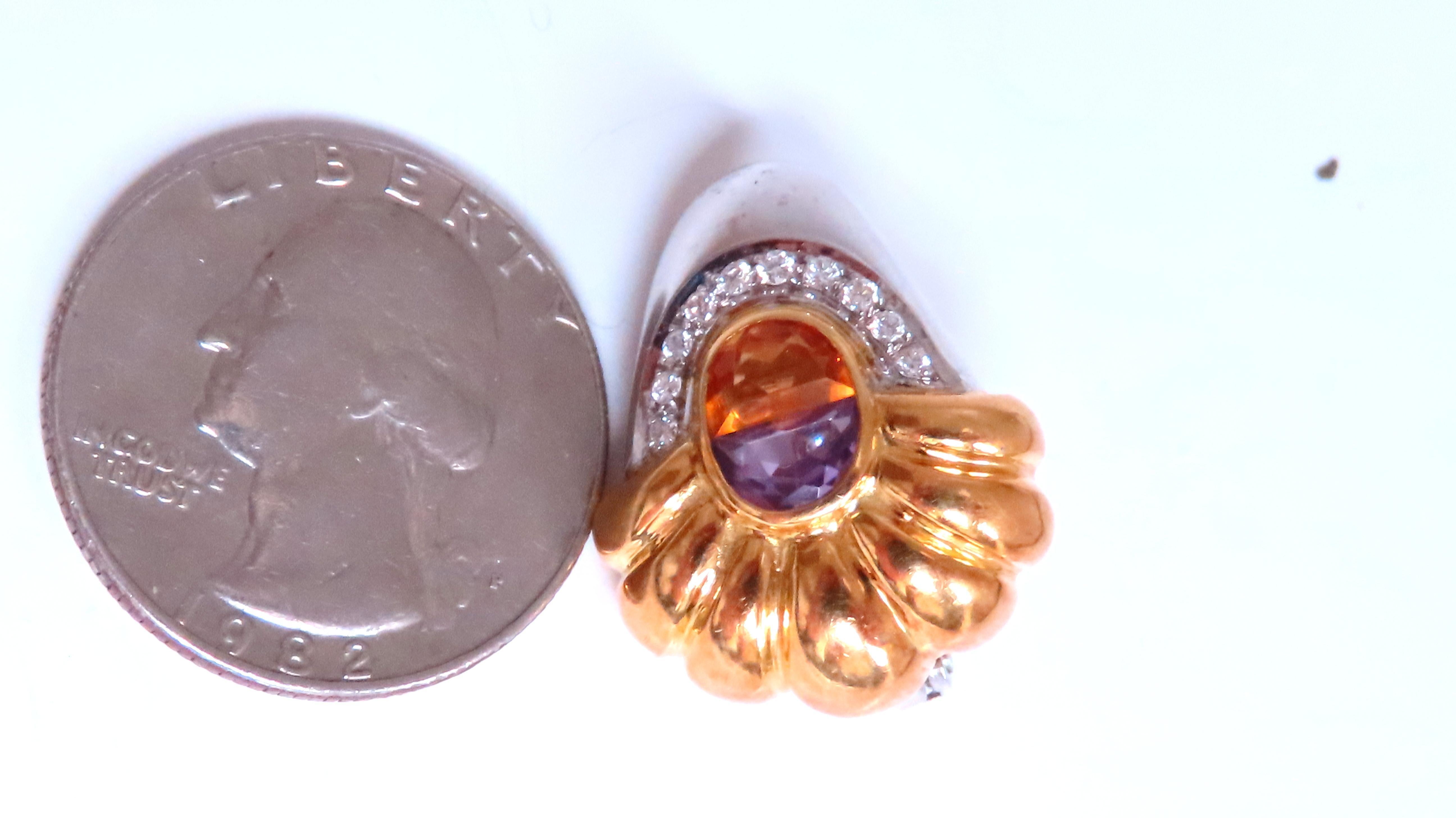 Pendientes de clip citrino amatista 18kt 12530 en Nuevo estado para la venta en New York, NY