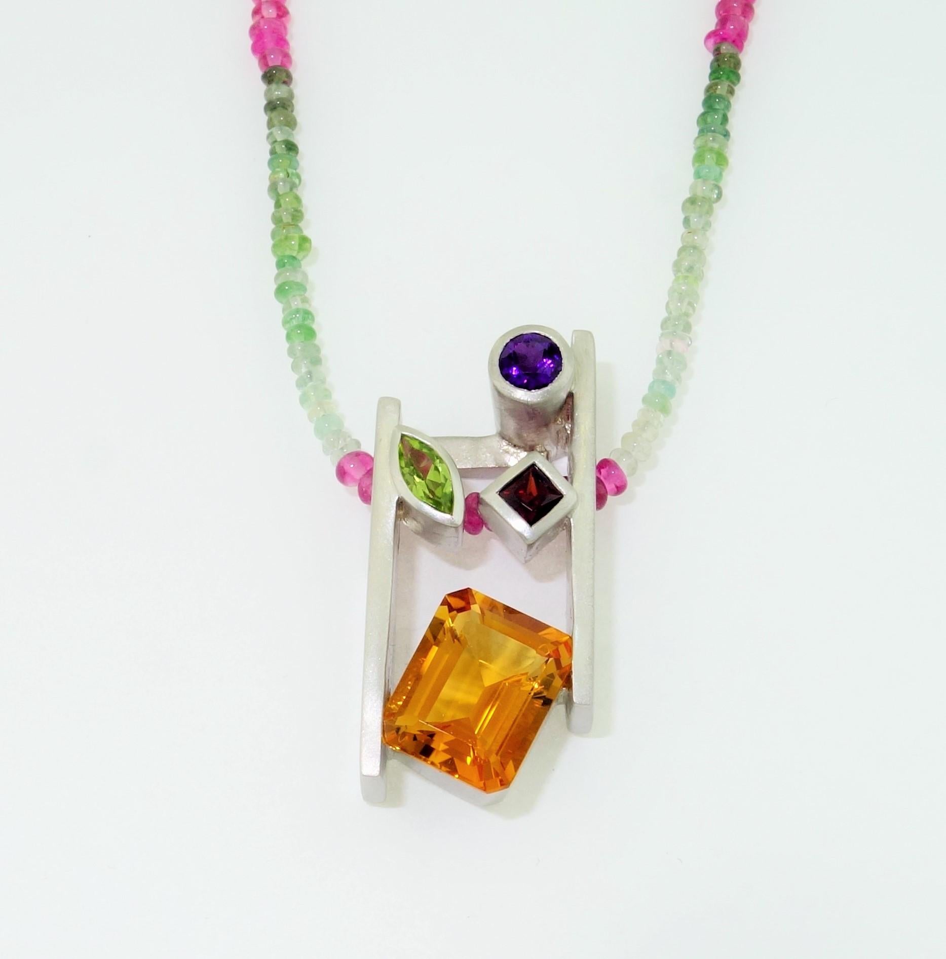 peridot and amethyst necklace