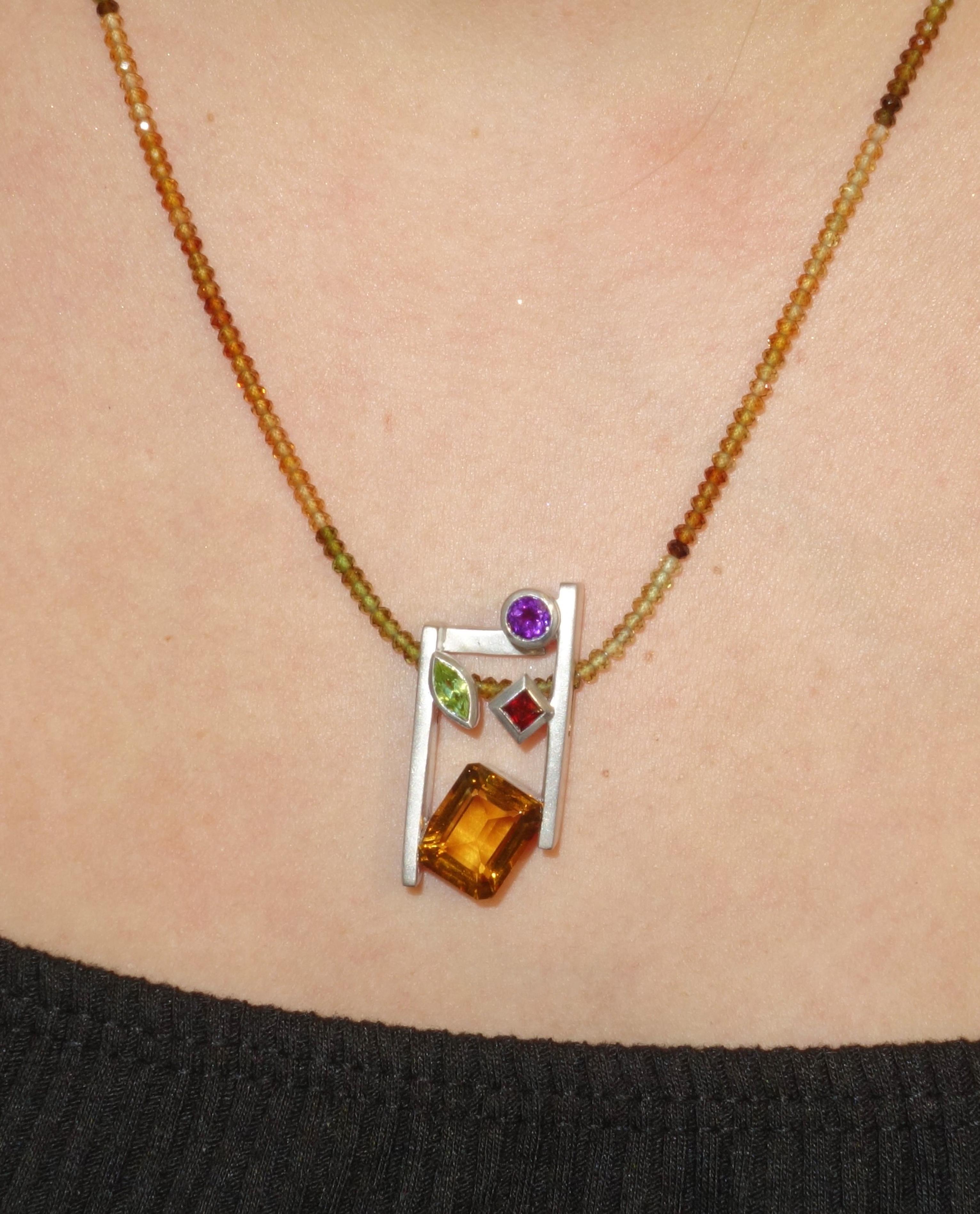 amethyst and peridot necklace