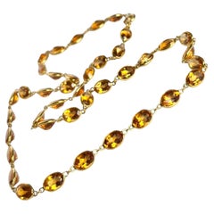 Citrine and 18 Carat Gold Rivière Necklace