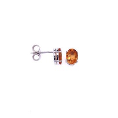 Citrine and 18K White Gold Earring (B12838n)