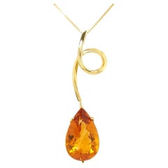 Used Citrine and 18K Yellow Gold Pendant (P13466n)