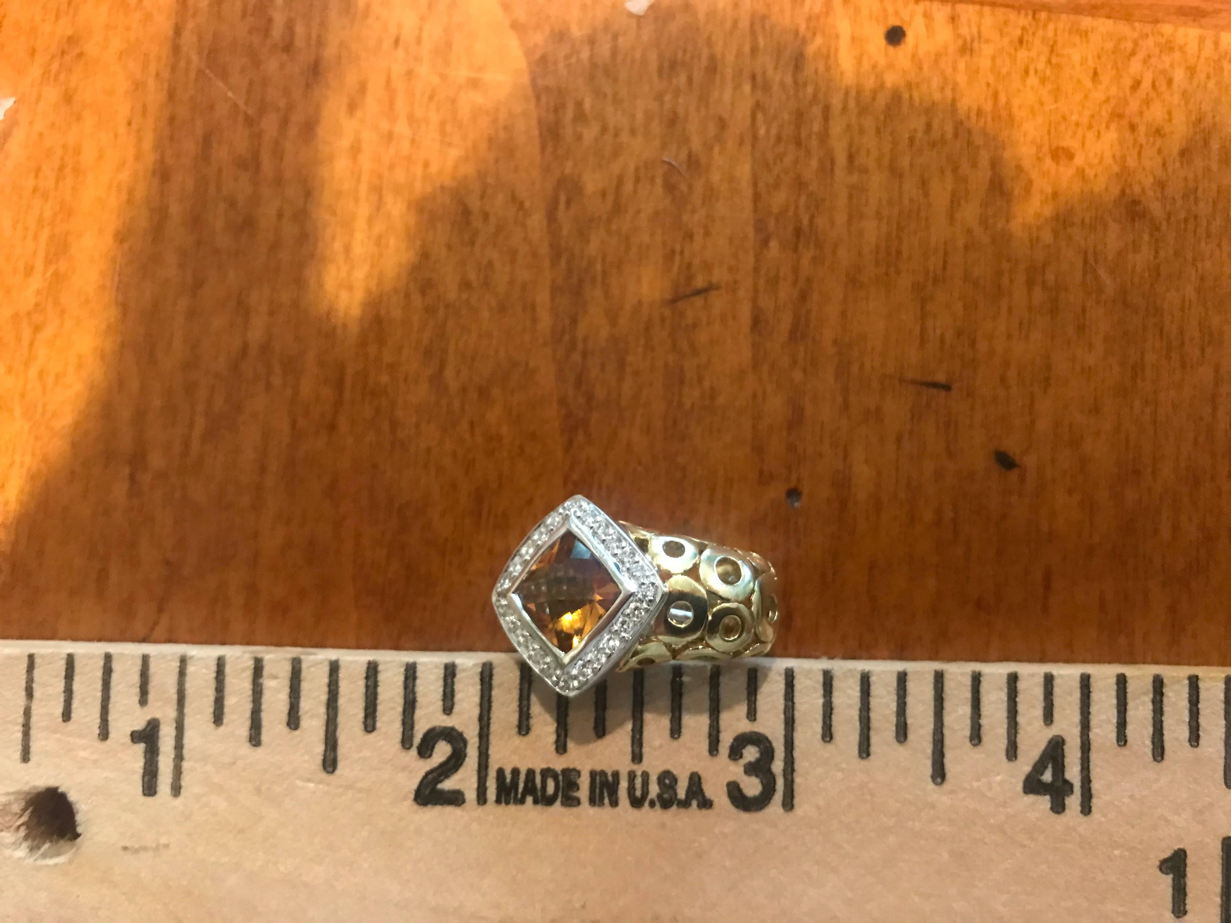 Citrine and Diamond 18K Earrings In New Condition For Sale In Spartanburg, SC