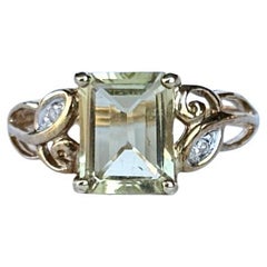 Citrine and Diamond 9 Carat Gold Cocktail Ring