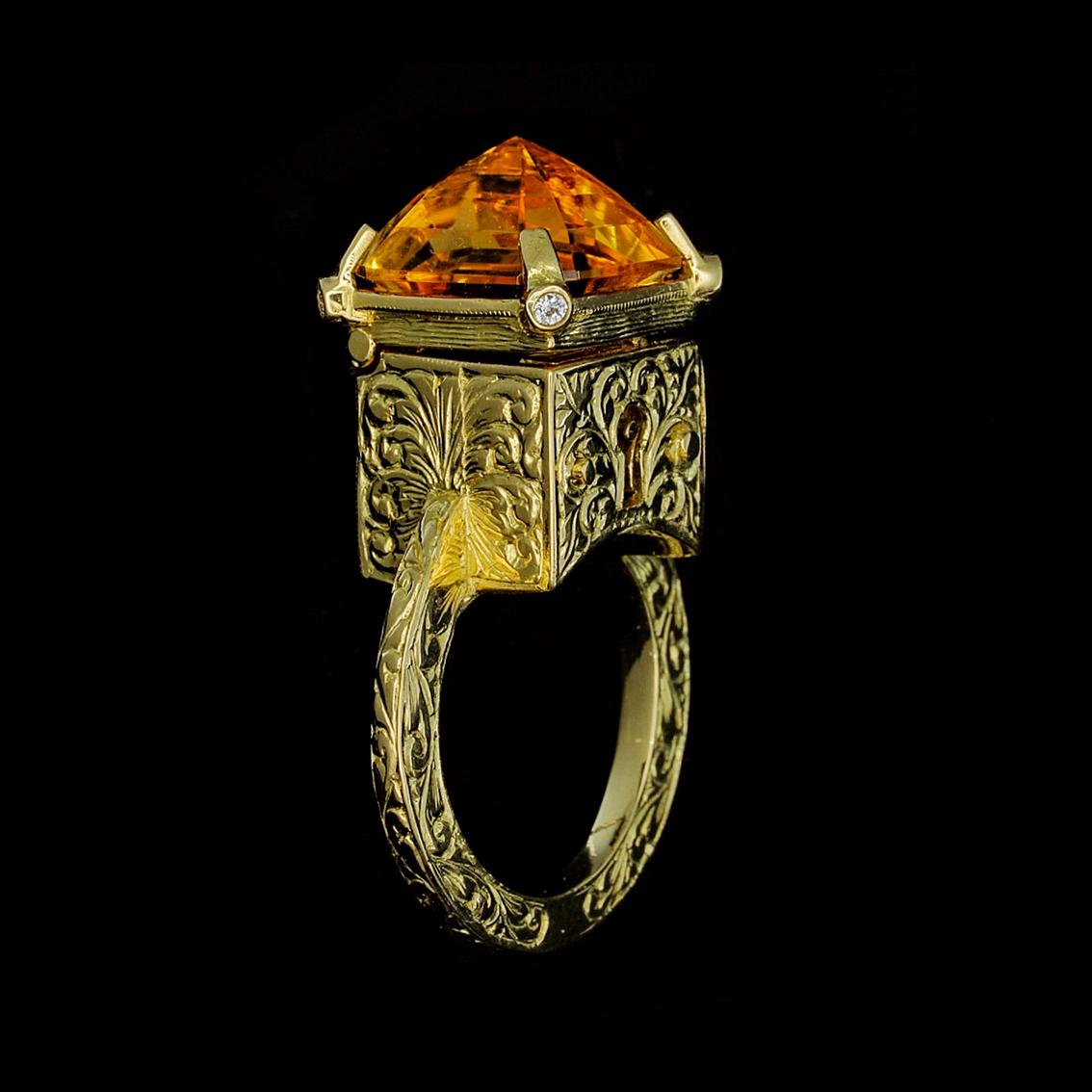 Citrine and Diamond Mystic Chamber Ring 1