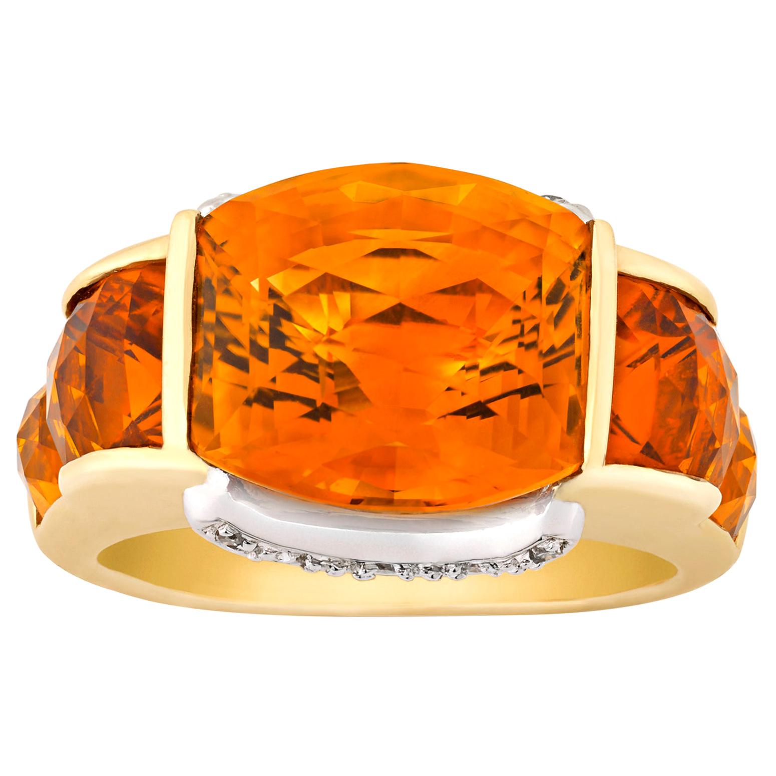 Citrine and Diamond Ring, 9.00 Carat