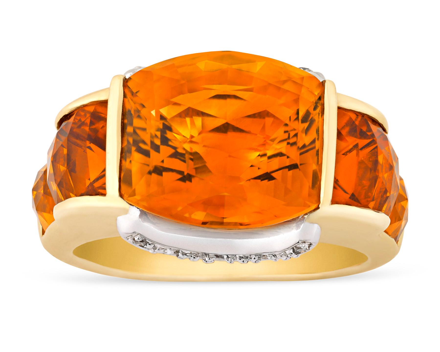 Citrine and Diamond Ring, 9.00 Carat In Excellent Condition In New Orleans, LA