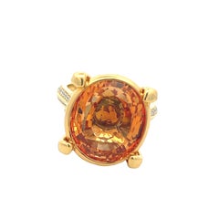 Citrine and Diamond Ring