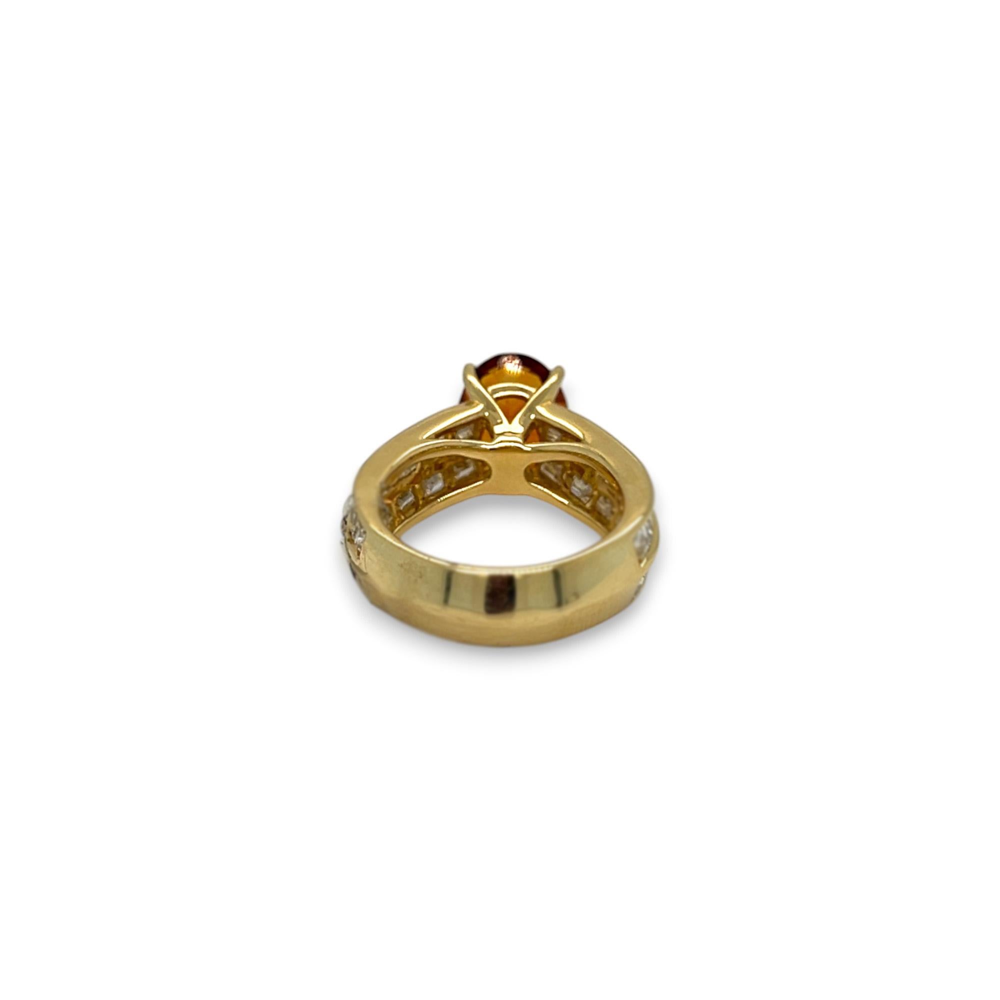 Citrine and Diamond Ring In New Condition For Sale In Lewisville, TX