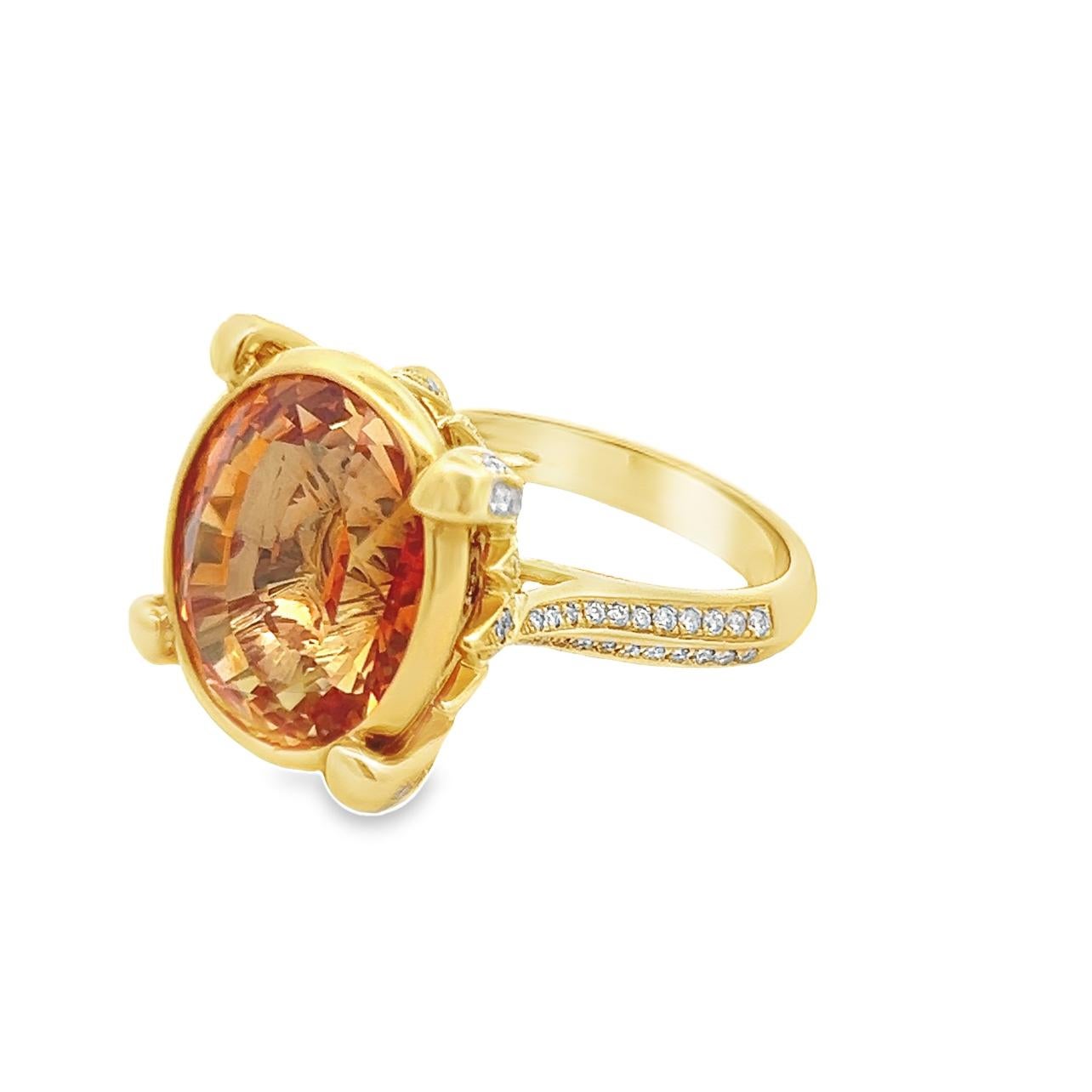 Anello con Citrino e Diamante in vendita 1