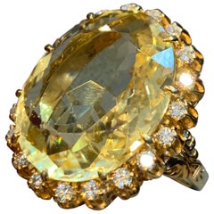 Citrine and Diamond Ring