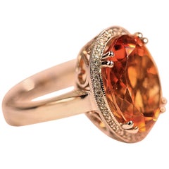 Citrine and Diamond Ring