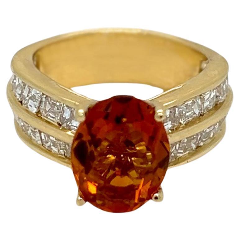 Citrine and Diamond Ring For Sale
