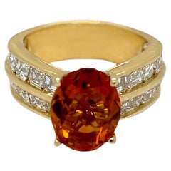 Bague en citrine et diamant