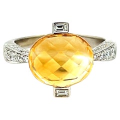 Citrine and Diamond Ring in 14k White Gold Citrine and Diamond Ring in 14k White Gold