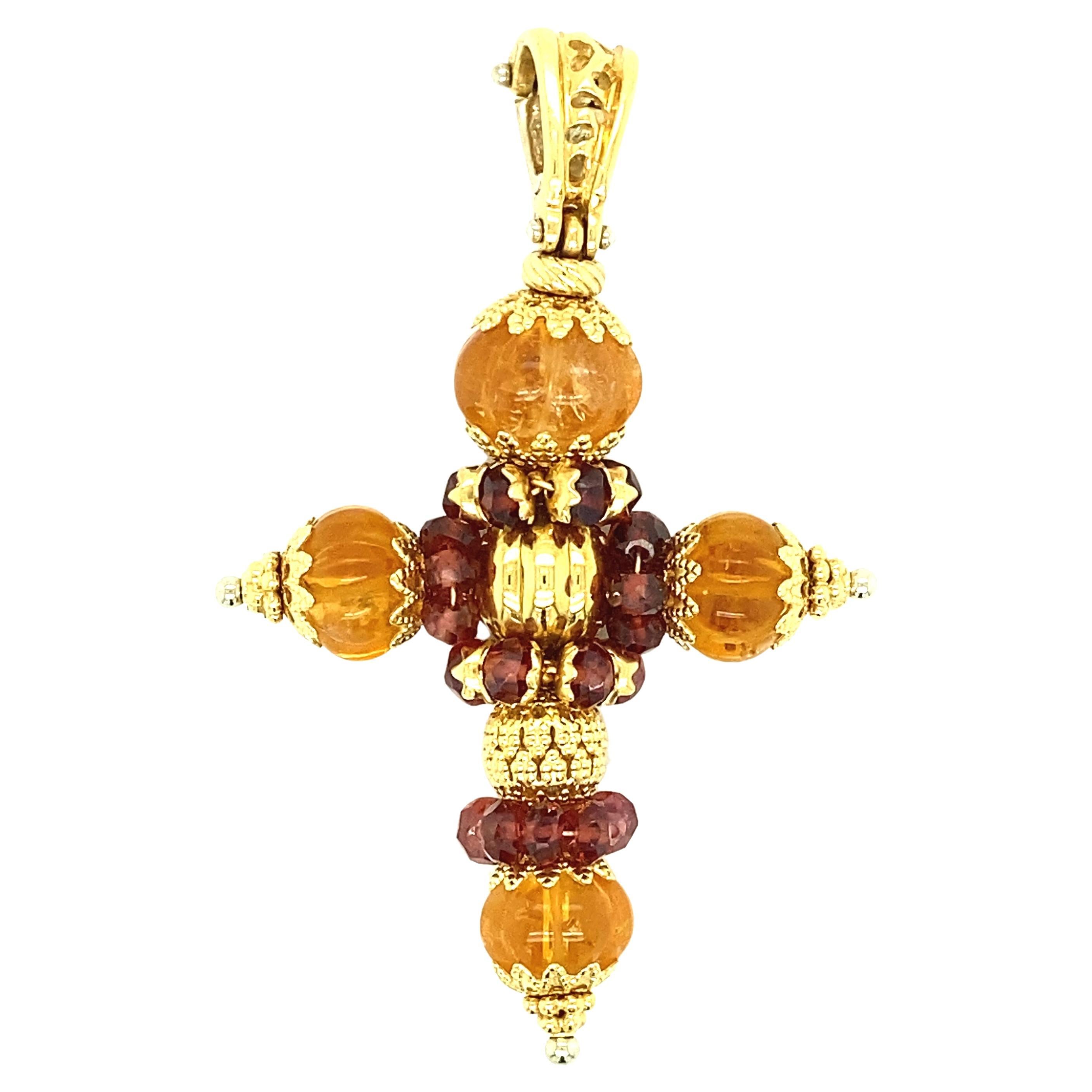 Antique Gold Filigree Maltese Cross Pendant at 1stDibs