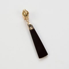 Citrine and Onyx Drop Gold Earrings