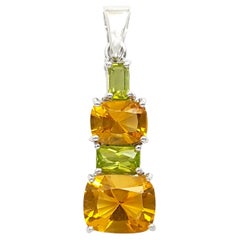 Citrin- und Peridot-Anhänger in 14K Weißgold-Fassung