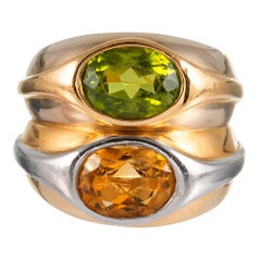 Citrine and Peridot Ring, Signed Bulgari