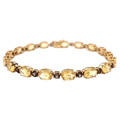 Citrin und Rauchquarz Gold Vintage Line Armband