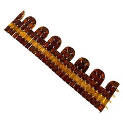 Bracelet à plusieurs rangées en or jaune 18 carats, citrine et topaze