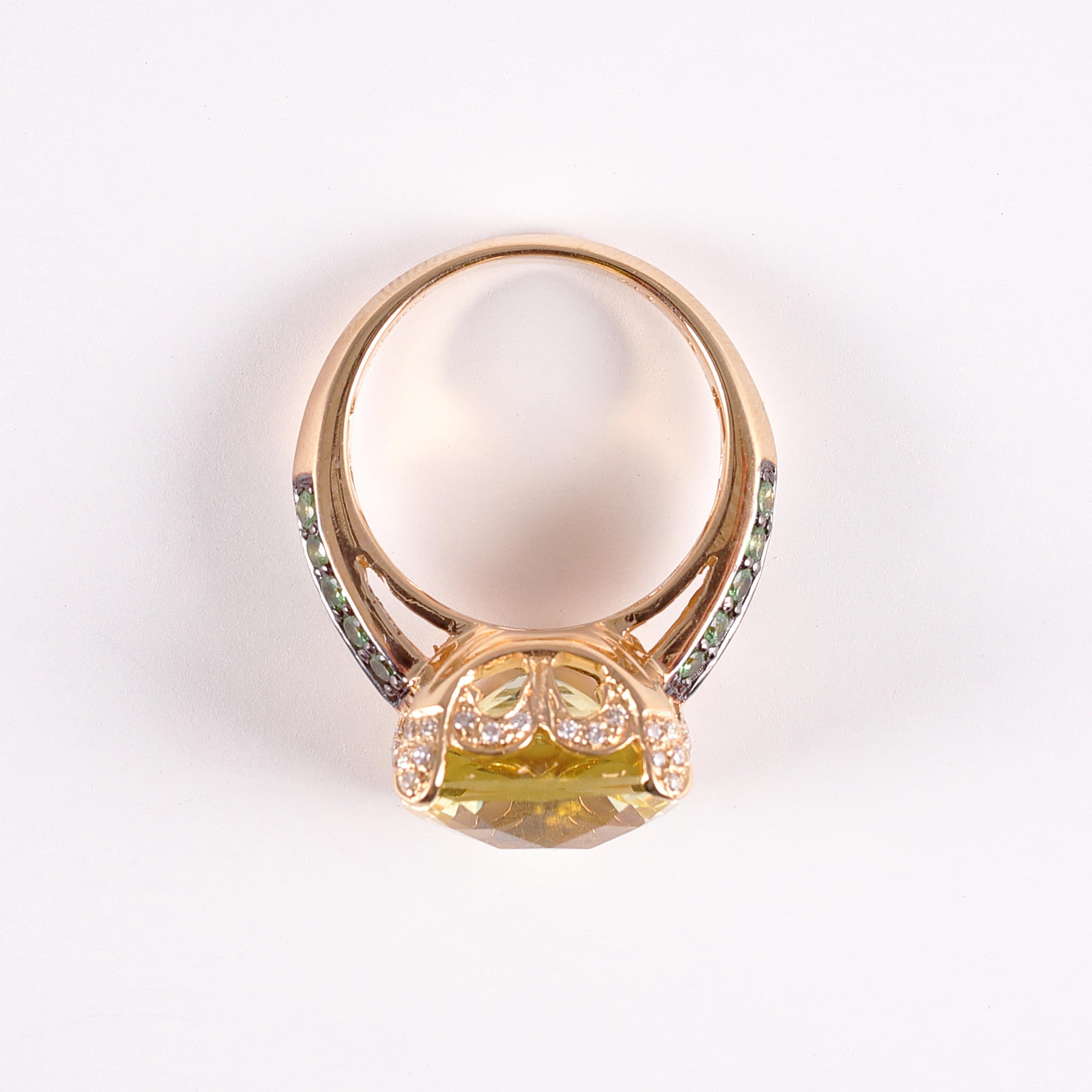 LeVian Citrine Tsavorite Ring  2