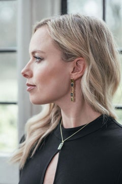 Citrine and White Enamel Drop Necklace