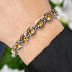 Citrin Lünette Set Tennis-Armband 12,9 Karat Sterling Silber