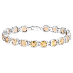 Citrin Lünette Set Tennis-Armband 12,9 Karat Sterling Silber