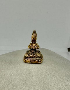 Citrin Vogel trägt Post Anhänger Siegel Anhänger "Depeche Vous" "Hurry Up" Viktorianisch