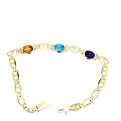 Citrine, Blue Topaz and Amethyst Bracelet