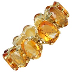 Citrine Bracelet Set in 18 Karat Yellow Gold
