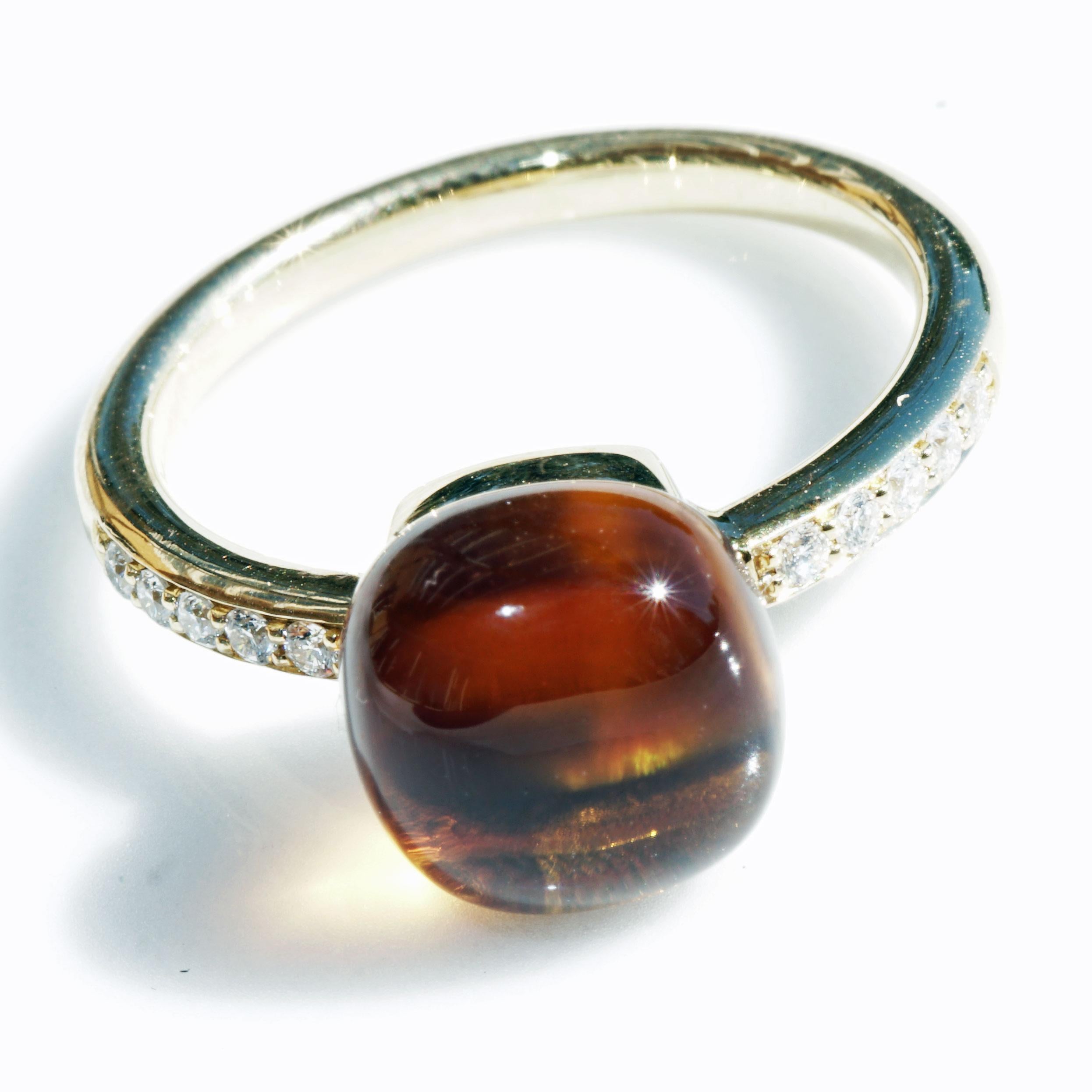 Citrin Brillant Ring Made by Italian Goldsmith Co. great Design modern Style (Moderne) im Angebot