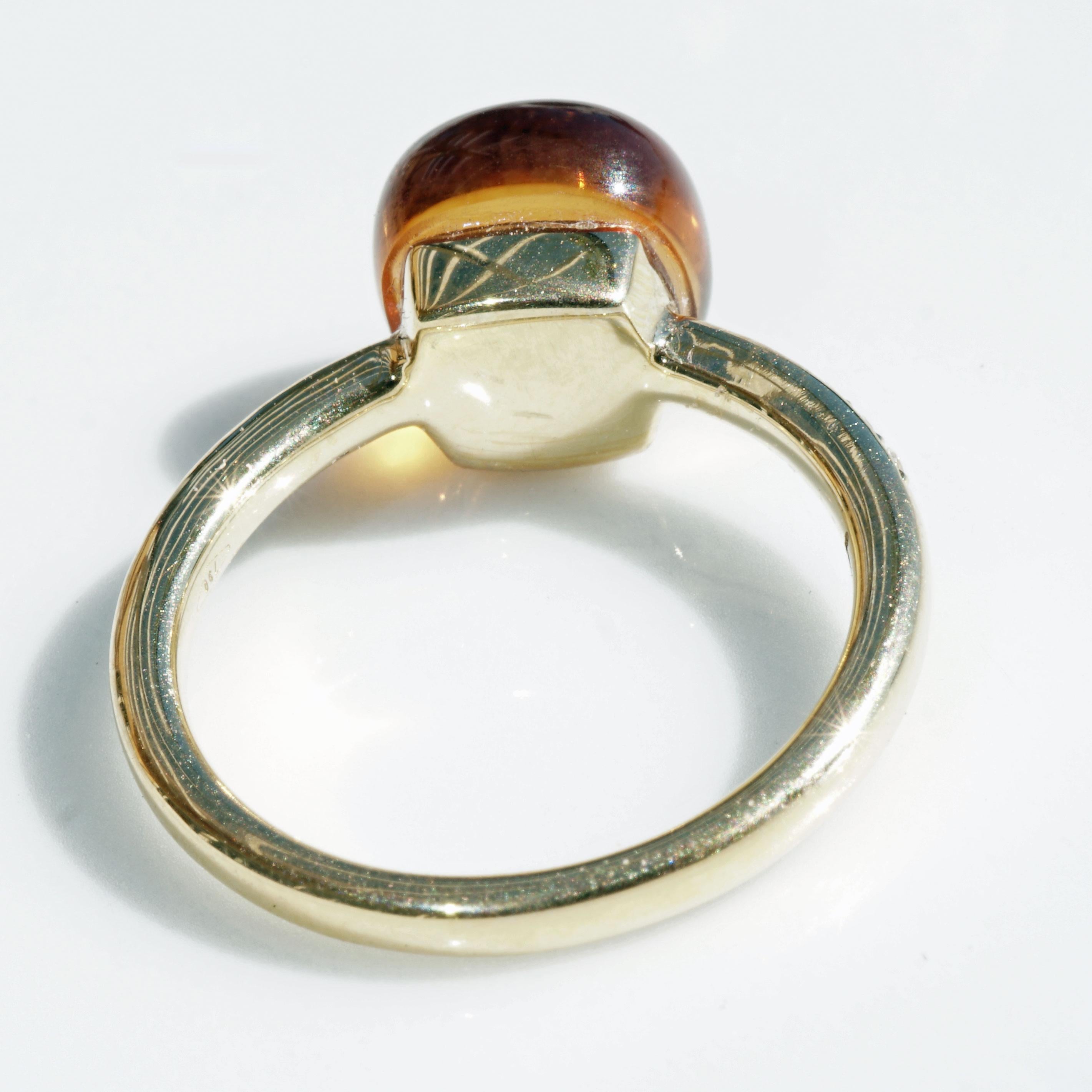 Brilliant Cut Citrine Brilliant Ring Made by Italian Goldsmith Co. great Design modern Style For Sale