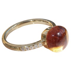 Citrine Brilliant Ring Made by Italian Goldsmith Co. great Design modern Style