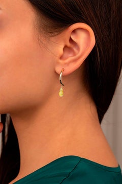 Boucles d'oreilles Briolette Citrine en or jaune 14k