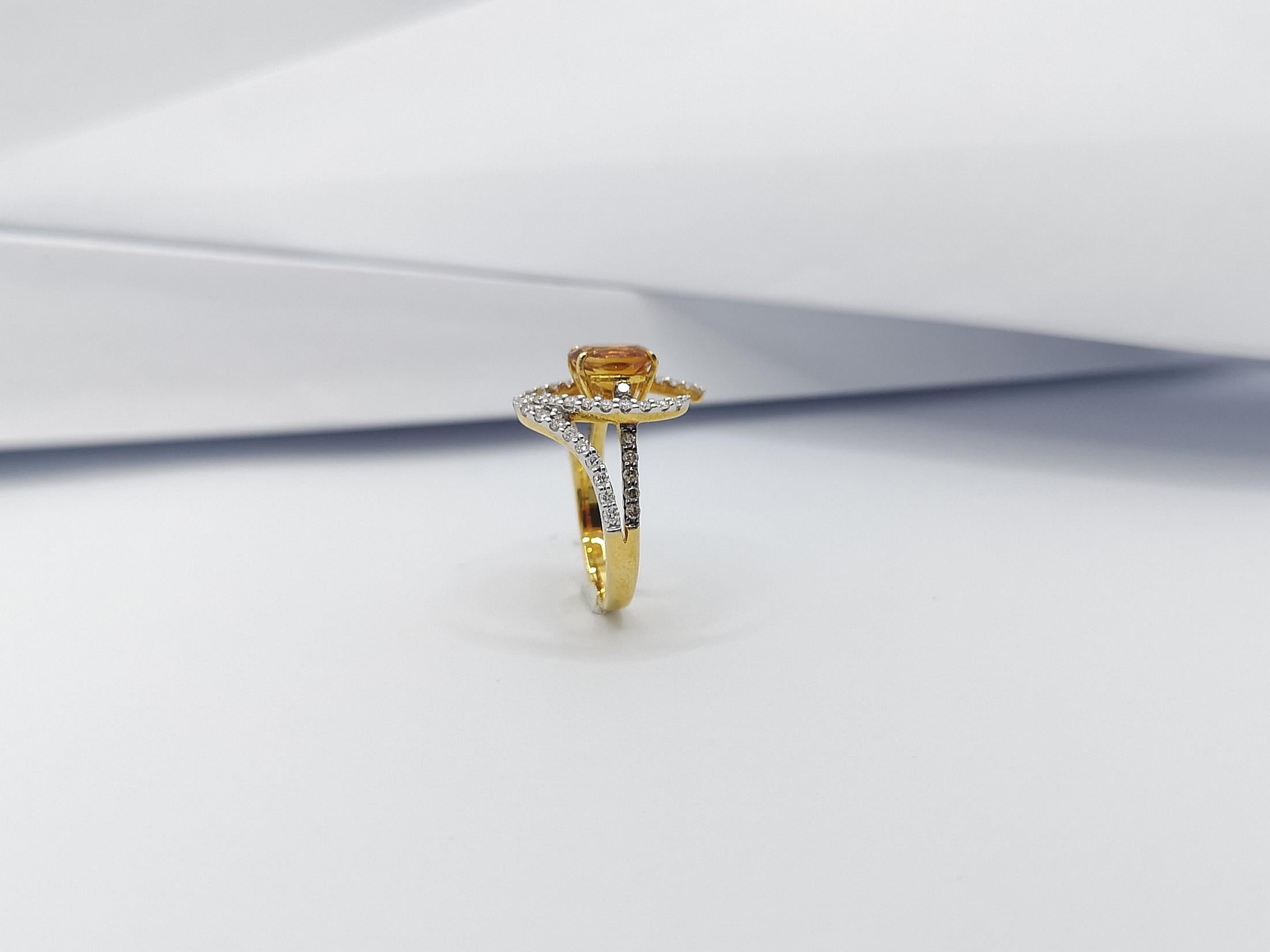 Citrine, Brown Diamond and Diamond Ring Set in 18k Gold by Kavant & Sharart 7