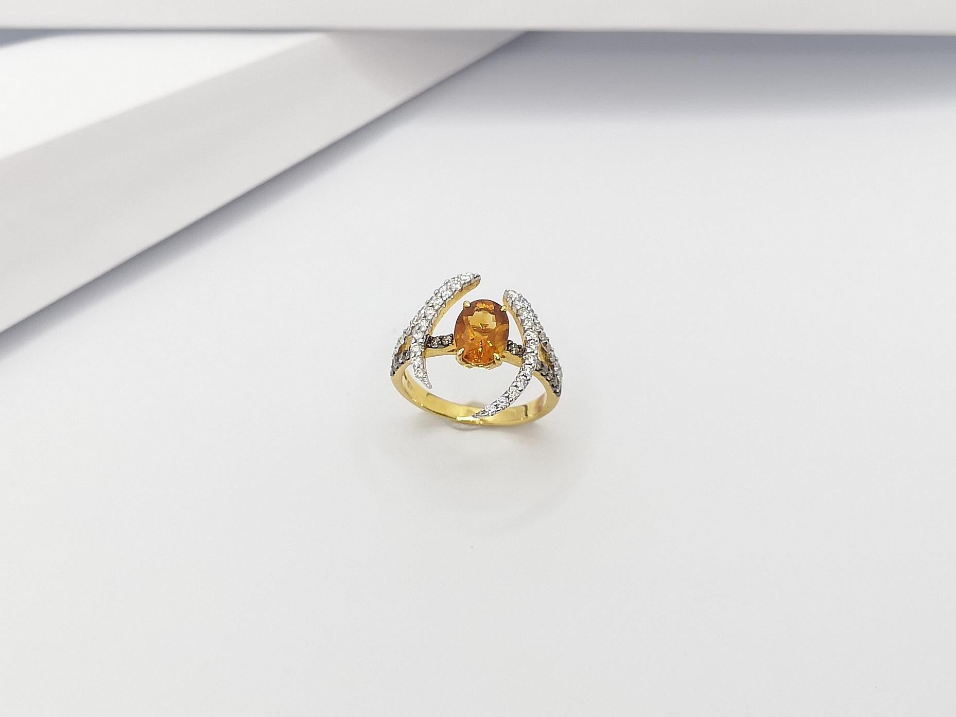 Citrine, Brown Diamond and Diamond Ring Set in 18k Gold by Kavant & Sharart 9
