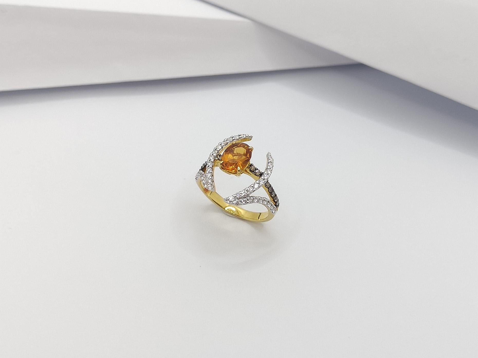 Citrine, Brown Diamond and Diamond Ring Set in 18k Gold by Kavant & Sharart 10