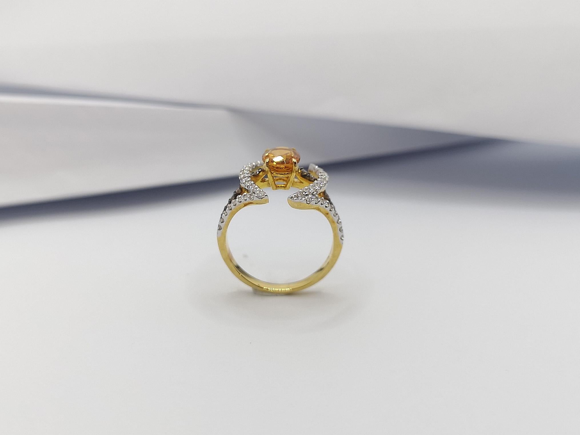 Citrine, Brown Diamond and Diamond Ring Set in 18k Gold by Kavant & Sharart 11