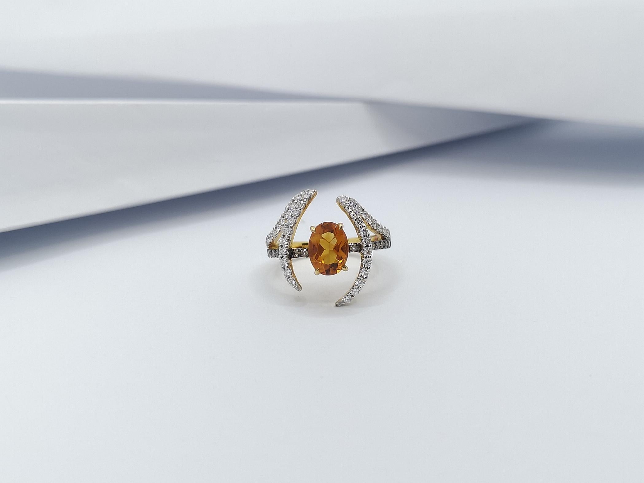 Citrine, Brown Diamond and Diamond Ring Set in 18k Gold by Kavant & Sharart 13