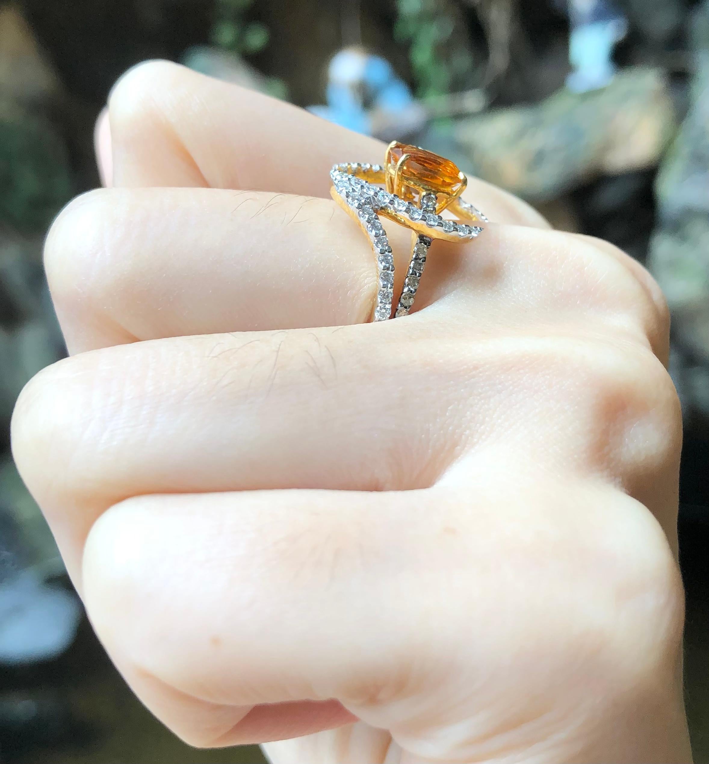 Citrine, Brown Diamond and Diamond Ring Set in 18k Gold by Kavant & Sharart 2