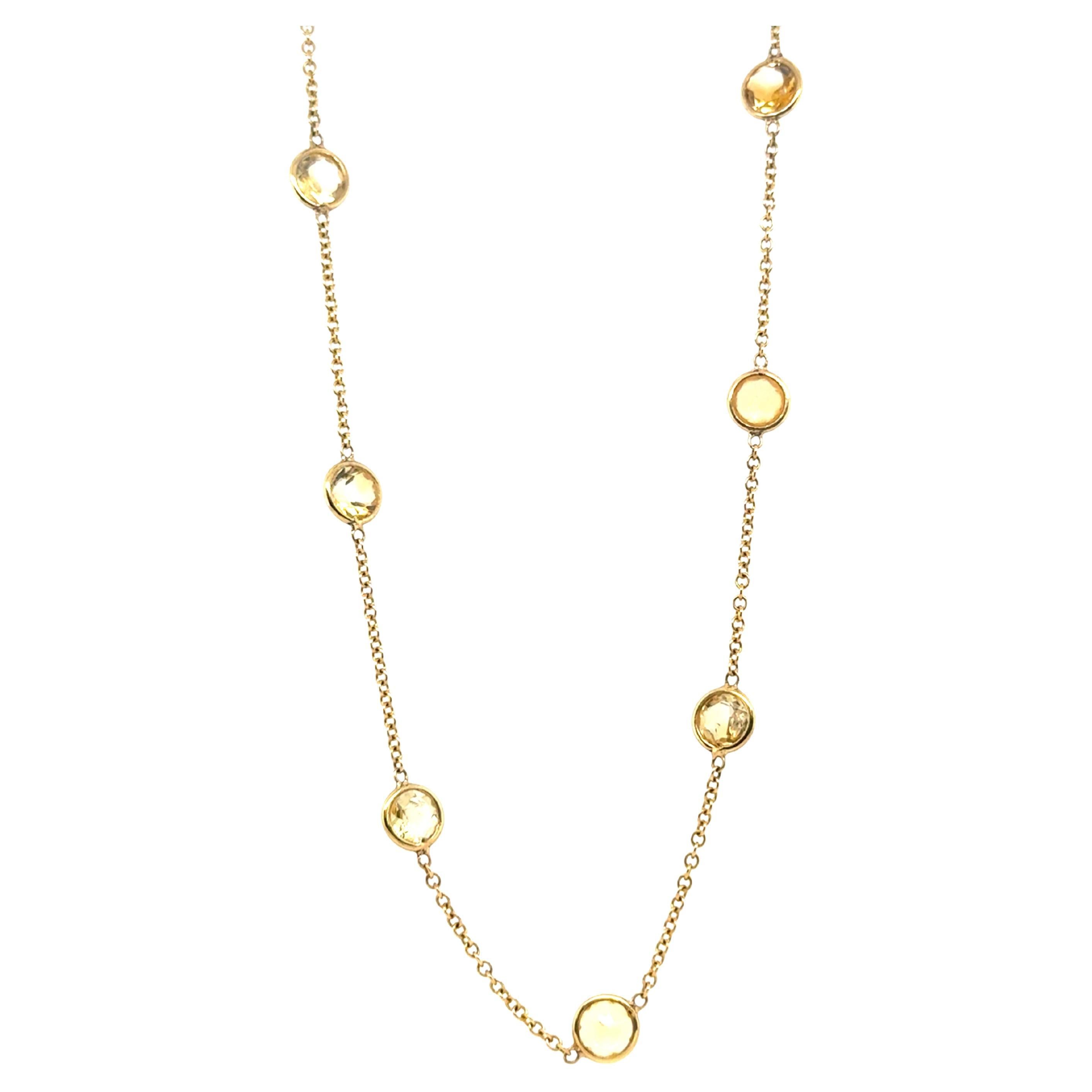 Citrine By the Yard Necklace 14 Carat Brand New 14K Yellow Gold November Birthst